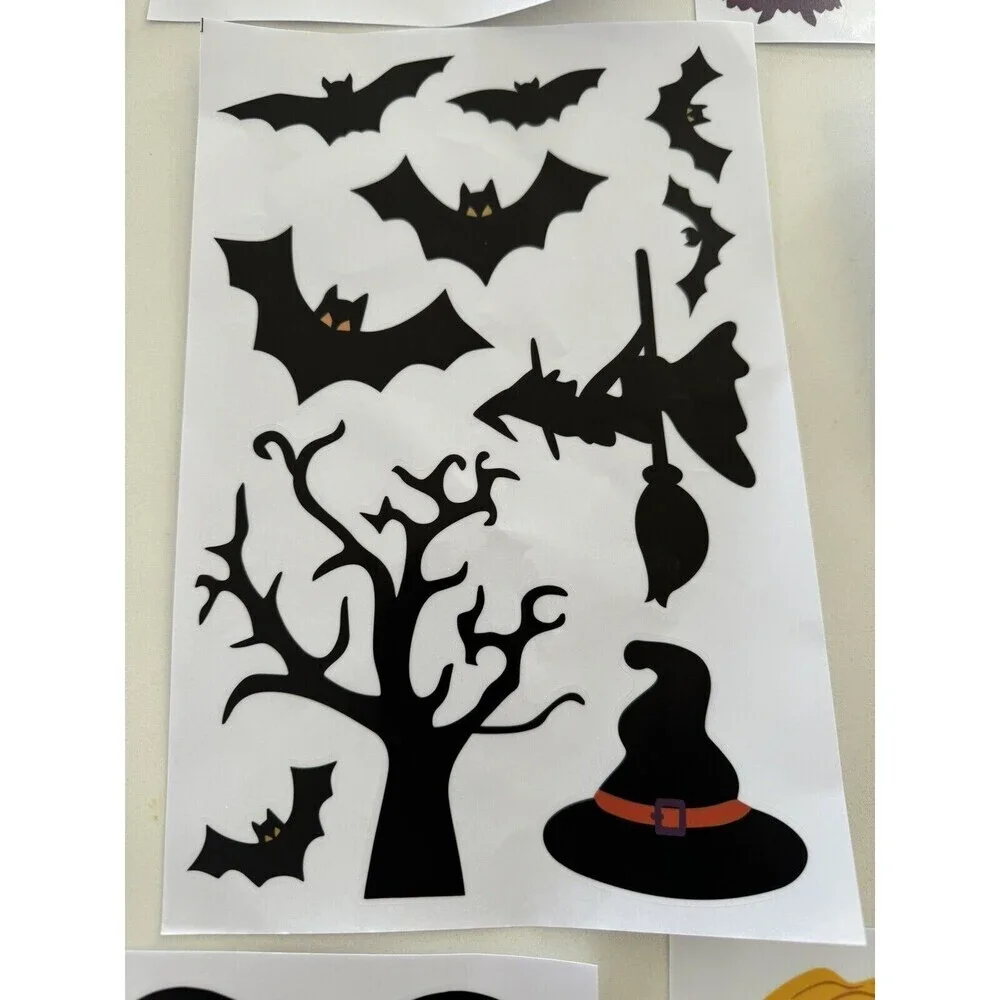 Halloween Window Stickers, 9 Sheets Halloween Window Cling Decals for Halloween
